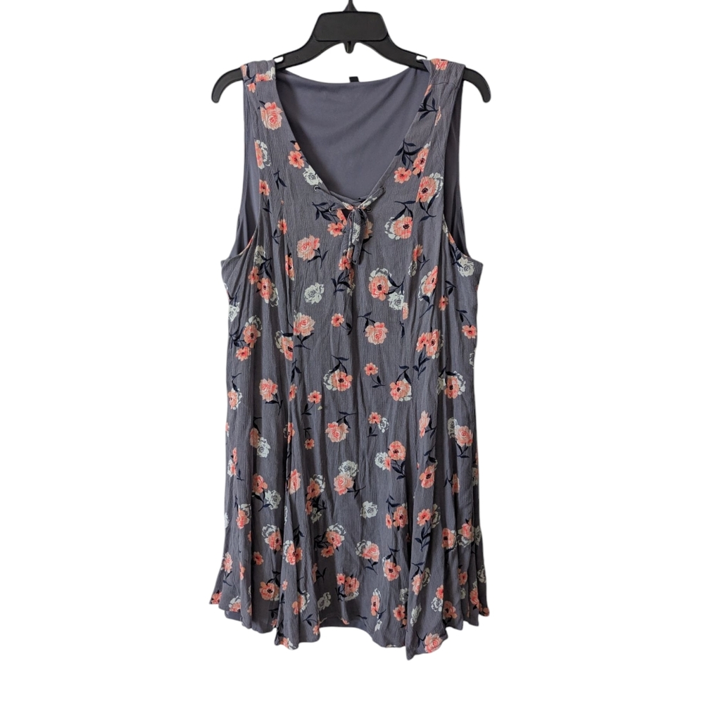 Torrid Grey Floral Lace Up Dress Sz.1
